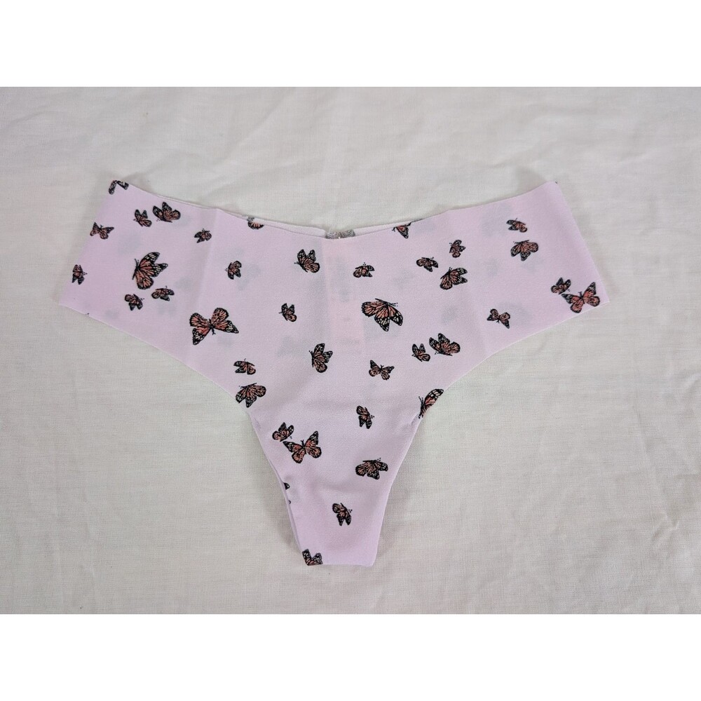 NWT Victoria's Secret No Show Thong S Delicate Violet Butterflies 11246034 Small